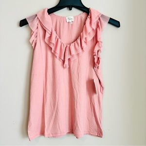 AVA JAMES Mesh Detail Knit Tank Top NWT - Size M